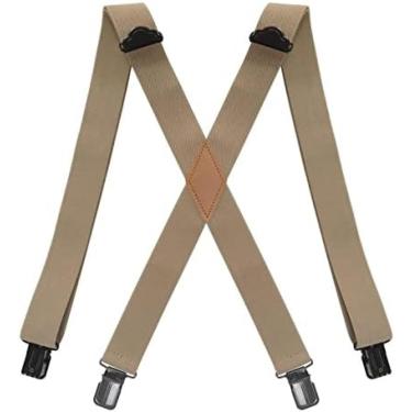 Imagem de Suspensório Suspensório Adulto Masculino Suspensório Masculino Suspensório Largo 4 Clipes Alças Elásticas Suspensórios De Trabalho Tipo X Alça Ajustável Jockstrap Masculino,Bege,YUYANAIAI
