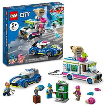 Imagem de Kit de construção Ice Cream Truck Police Chase, crianças a partir de 5 anos, 2 personagens de TV da cidade, 317 peças