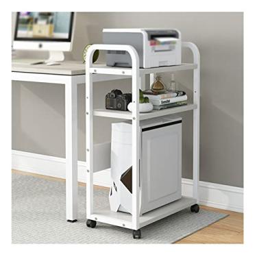 Imagem de Suporte de CPU Suporte de CPU Suporte de impressora do chão ao teto para escritório Suporte de torre anfitrião de PC resistente Suporte de torre host móvel Rack de armazenamento de chassi com rodas Suporte de torre de PC (Cor: Dourado)