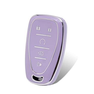 Imagem de OFFCURVE Capa para Chevrolet Car Key Fob Soft TPU Full Car Key Shell Acessórios para Carro Protetor de Chave Remoto Compatível com Chevrolet Chevy Equinox Malibu Camaro Traverse Smart Key
