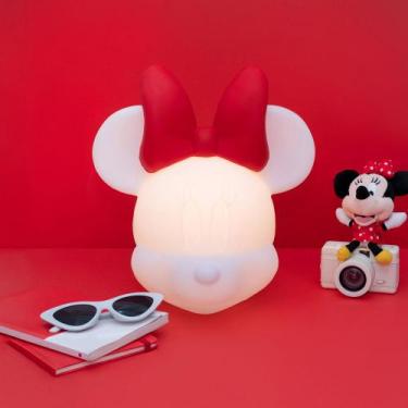 Imagem de Luminária Infantil Minnie Rosto 3D Disney Abajur Decoração Presente Qu