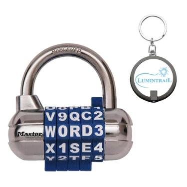 Imagem de Master Lock 1534D Senha / Palavra Plus Combinação de bloqueio, conjunto de cores sortidas com uma luz de chaveiro Lumintrail
