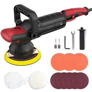 Imagem de CIADAZ Enceradeira polidora de amortecedor de carro 1200W 1200W 6 velocidades variáveis 600-4000RPM Alça em forma de U perfeita para polimento e enceramento de carros de barco