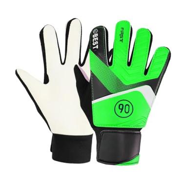 Imagem de Dynwave Luvas de goleiro, luvas de goleiro, respirável, treinamento de alto desempenho, forte aderência, confortável, látex, palma para meninos e meninas, Verde