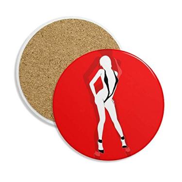 Imagem de Suporte de caneca de cerâmica feminino com pedra absorvente para bebidas, presente de 2 peças