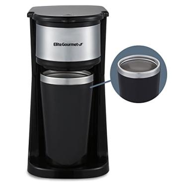 Imagem de Elite Gourmet EHC112 Cafeteira Compacta Individual de Servir Cerveja Inclui Caneca Térmica Interna de Aço Inoxidável, Compatível com Moedores de Café, Filtro Reutilizável
