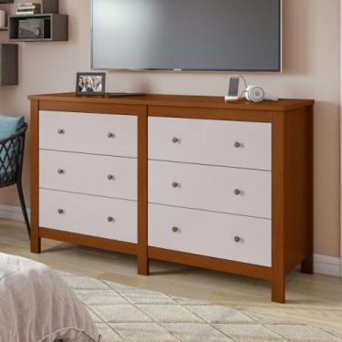 Imagem de Cômoda 6 Gavetas em Mdp/mdf Maggiore New Frassino/off White