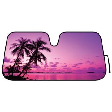 Imagem de BDK Para-brisa dianteiro - para-sol dobrável sanfonado para carro, caminhão, SUV-bloqueia raios UV - Mantenha seu veículo fresco - 147 x 68 cm