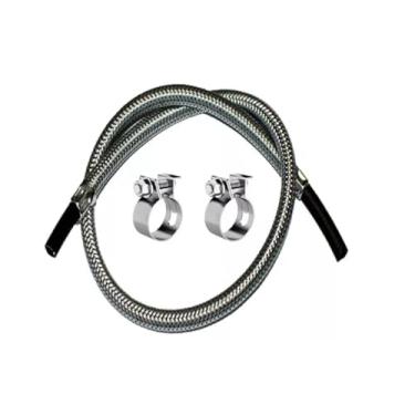 Imagem de Mangueira Gás Cooktop Fogão Forno Aço 1 Metros + Abraçadeira