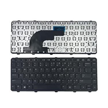 Imagem de LXDDP Teclado de substituição de laptop para HP PROBOOK 640 G1 645 G1 preto US Layout 738688-001 736653-001 V139426BS1 com moldura sem suporte