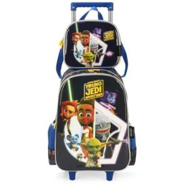 Imagem de Kit Mochila de Rodinhas e Lancheira Luxcel Star Wars Azul-Masculino