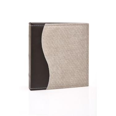 Imagem de Álbum de fotos Ical, encadernação fichário, para 300 fotos 10x15cm - envelope plástico preto - linha Prestige - modelo areia com costuras - 490