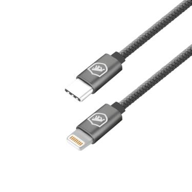 Imagem de Gshield Cabo de Dados e Carregamento Rápido Symetric em Termoplástico Reforçado 1,5 Metros, Cinza (Lightning/Tipo C, Cinza)