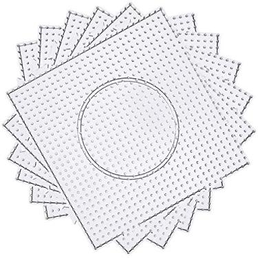 Imagem de (6PCS) - H & W 6PCS 5mm Fuse Beads Boards, Large Clear Pegboards Kits, With Gift 4 Lroning Paper (WA3-Z6)