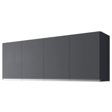 Imagem de Armario Aereo 160 Cm 4 Portas Andreia Cinza Reajl Cinza