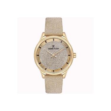 Imagem de Relógio Feminino Dourado Daniel Klein Dk.1.12667-3 Com Brilho Glitter