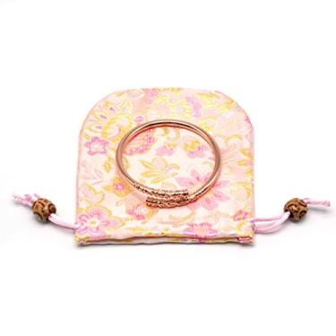 Imagem de Zen Dear Monkey King Sun Wukong Golden Cudgel Ruyi Bang em forma de estrondo ajustável banhado estreito punho aberto pulseiras, Medial Perimeter:15cm, Liga metálica, Topázio dourado