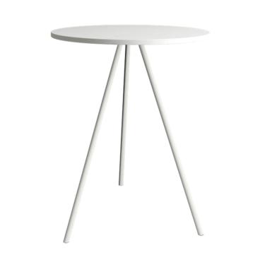 Imagem de Mesa Lateral Gabriela Branca Tampo de Madeira Branco