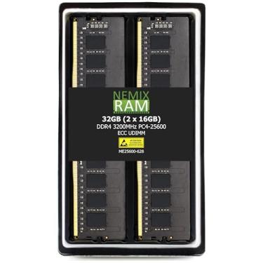 Imagem de Kit de 32 GB 2 x 16 GB DDR4-3200 PC4-25600 ECC UDIMM 2Rx8 Memória sem buffer da NEMIX RAM