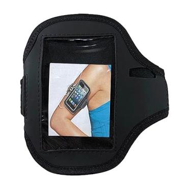 Imagem de Braçadeira Preta Suporte Celular Corrida Caminhada Academia Braço Armband