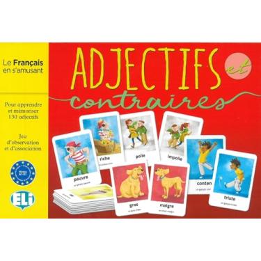 Imagem de Adjectifs et contraires. Gamebox: Spiel à 2 x 65 Karten mit Adjektiven und ihren Gegensätzen, 1 Joker- und 1 Ereigniskarte + Spielanleitung
