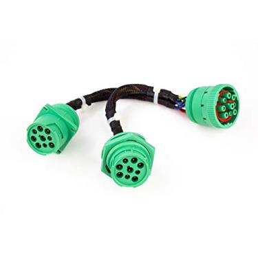 Imagem de TYPE2 SAE J939 cabo divisor Y 9 pinos cabo de extensão de alimentação de dados para caminhões ELD GPS Tracker Ferramentas de diagnóstico