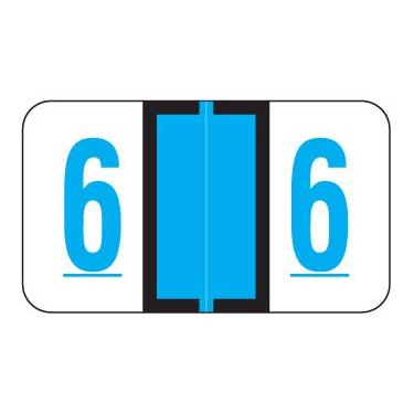 Imagem de Doctor Stuff - File Folder Labels, Number 6, JETER 6100 Match - JRNM Series Chart Stickers, Blue, 15/16" x 1-5/8", #6, 500/Roll