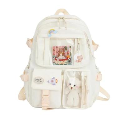 Imagem de Mochila Escolar Infantil juvenil menina e meninos, Grande Capacidade (branca)