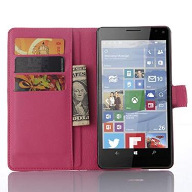 Imagem de Capa para Microsoft Nokia Lumia 950XL de couro PU com suporte para Microsoft Nokia Lumia 950XL, capa de proteção de telefone estilo empresarial, capa com [compartimentos para dinheiro e cartão]