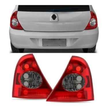 Imagem de Par Lanterna Traseira Clio 2003 2004 2005 2006 2007 2008 2009 2010 2011 2012 Fumê Cor:Fumê