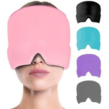 Imagem de Mascara Touca Termica De Gel Gelado ou Quente Para Alívio de Dores de Cabeça, Enxaquecas e Relaxamento