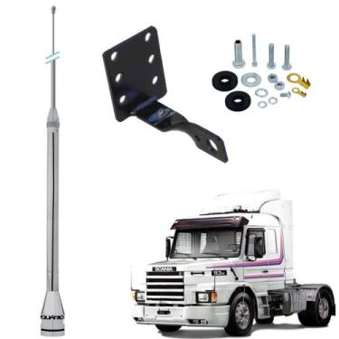 Imagem de Antena Móvel Px Inox 2,70 metros Alongador 60cm Suporte Dianteiro Scan