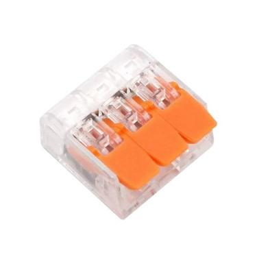 Imagem de Kit 10 Conector Emenda Rápido Compacto 3p para Cabo Fio Iluminação - 3