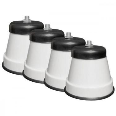 Imagem de Pe De Geladeira Politex Pvc Redondo Branco Com 4 Pecas, Branco
