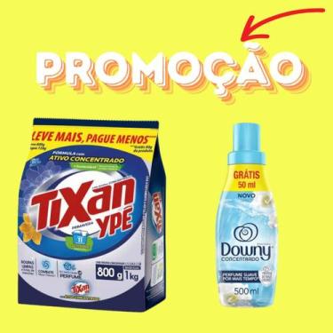 Imagem de 1 Sabão em Pó Tixan 800g + 1 Amaciante de Roupas Concentrado ype 500ml