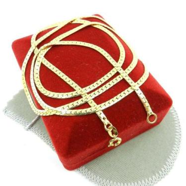 Imagem de Corrente Masculina 80cm 3mm Largura Folheada Ouro 18k CR802 - WNBIJOUT
