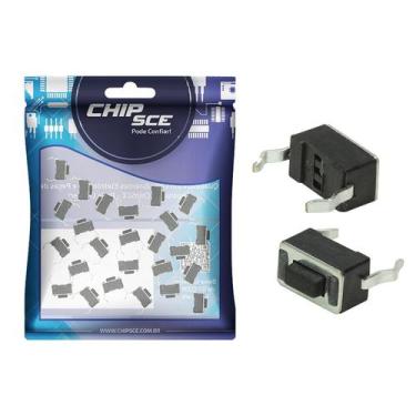 Imagem de 25x Chave Táctil 2 Terminais 4,3mm 180º Diversas Aplicações - CHIPSCE