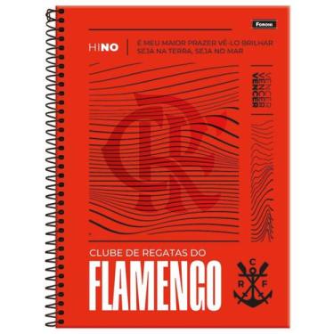 Imagem de Caderno Flamengo Clube Regatas 1 Matéria Espiral 80 F, Vermelho