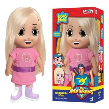 Imagem de Boneca Jessi Aventureira Rosa Luccas Neto Fala 14 Frases - Rosita