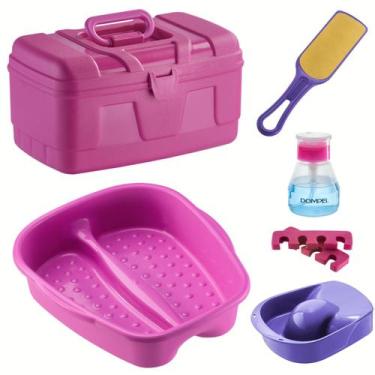 Imagem de Kit Manicure Pedicure Profissional Maleta Tigela mão Bacia Pés Lixa Se