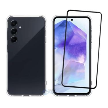 Imagem de Capa Capinha Case Anti Impacto Transparente Premium Silicone + Película de Vidro 3D para Samsung Galaxy A55