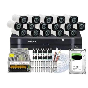 Imagem de Kit 16 Camera Segurança Hd Dvr Intelbras 1116 3TB