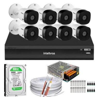 Imagem de Kit Cftv 8 Câmeras Segurança Intelbras Dvr 8 Canais imhdx 5108 Com Hd 