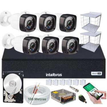Imagem de Kit 6 Câmeras de Segurança hd Dvr 8 Ch Intelbras Full hd Completo + Gr