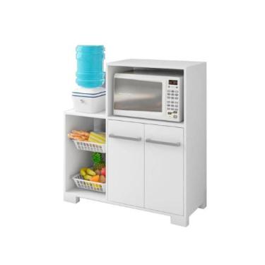 Imagem de Fruteira Balcão Forno Microondas 2 Portas Branca Líbia - Casa Mobilia 