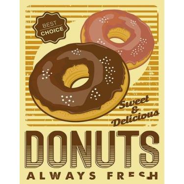 Imagem de Kit 3 Placas Decorativa Padaria - Donuts Always Fresh - Sinalizo
