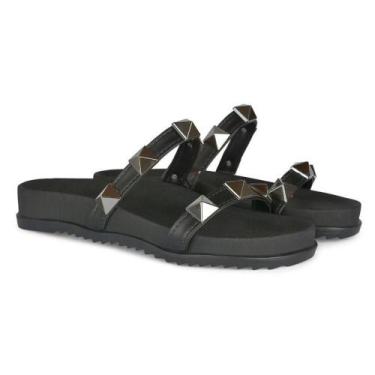 Imagem de Papete Feminina Sandália Tiras Spike Conforto Moderna Verão - Rubim Ca