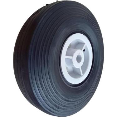 Imagem de Roda em PP 350X4 (27cm) Pneu de Borracha Maciça Furo Passante 3/4' - P