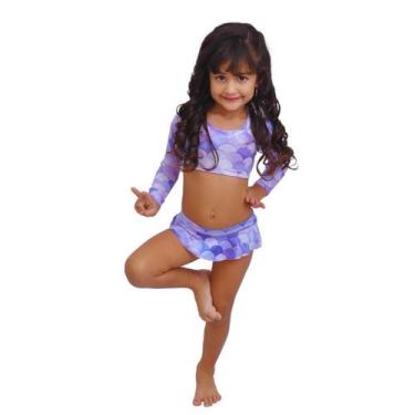 Imagem de Biquíni Manga Longa Sereia Lilás - PP ao GG - piccolo, m