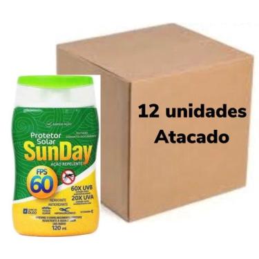Imagem de Kit 12 Protetor Solar Sunday Ação Repelente  Fps 60 120ml